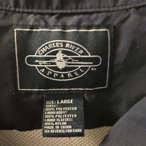 Charles River Apparel Dark Blue/ White Windbreaker with Water-Resistant Fabric - Picture 3 of 7